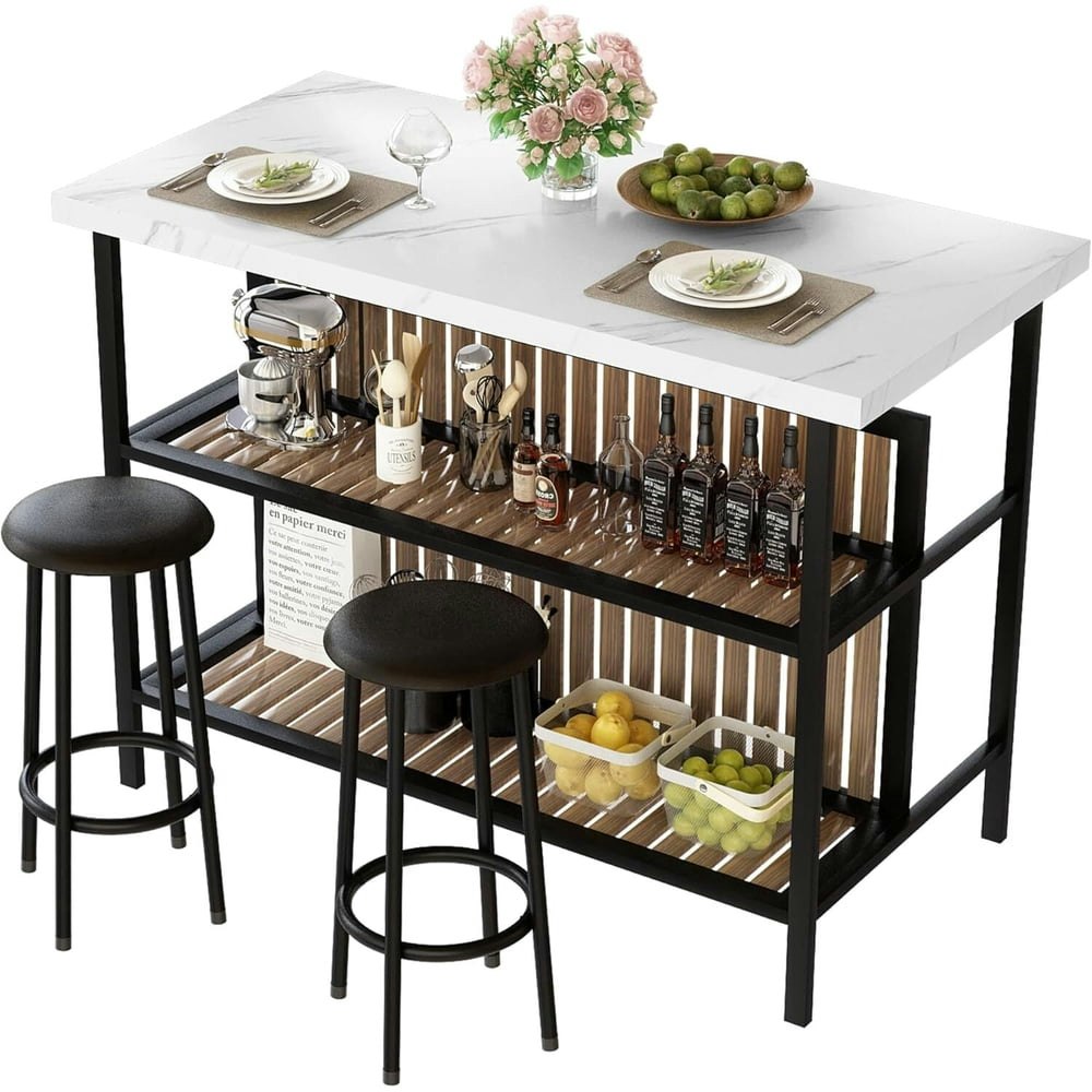 Mooseng 3-Piece Kitchen Island Dining Set: $142.81 Mooseng 3-Piece Kitchen Island Dining Set: $142.81
