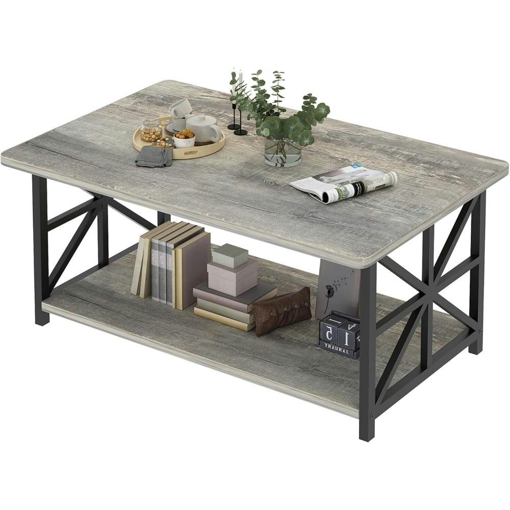 Mooseng 2-Tier Industrial Coffee Table: $79.89 Mooseng 2-Tier Industrial Coffee Table: $79.89