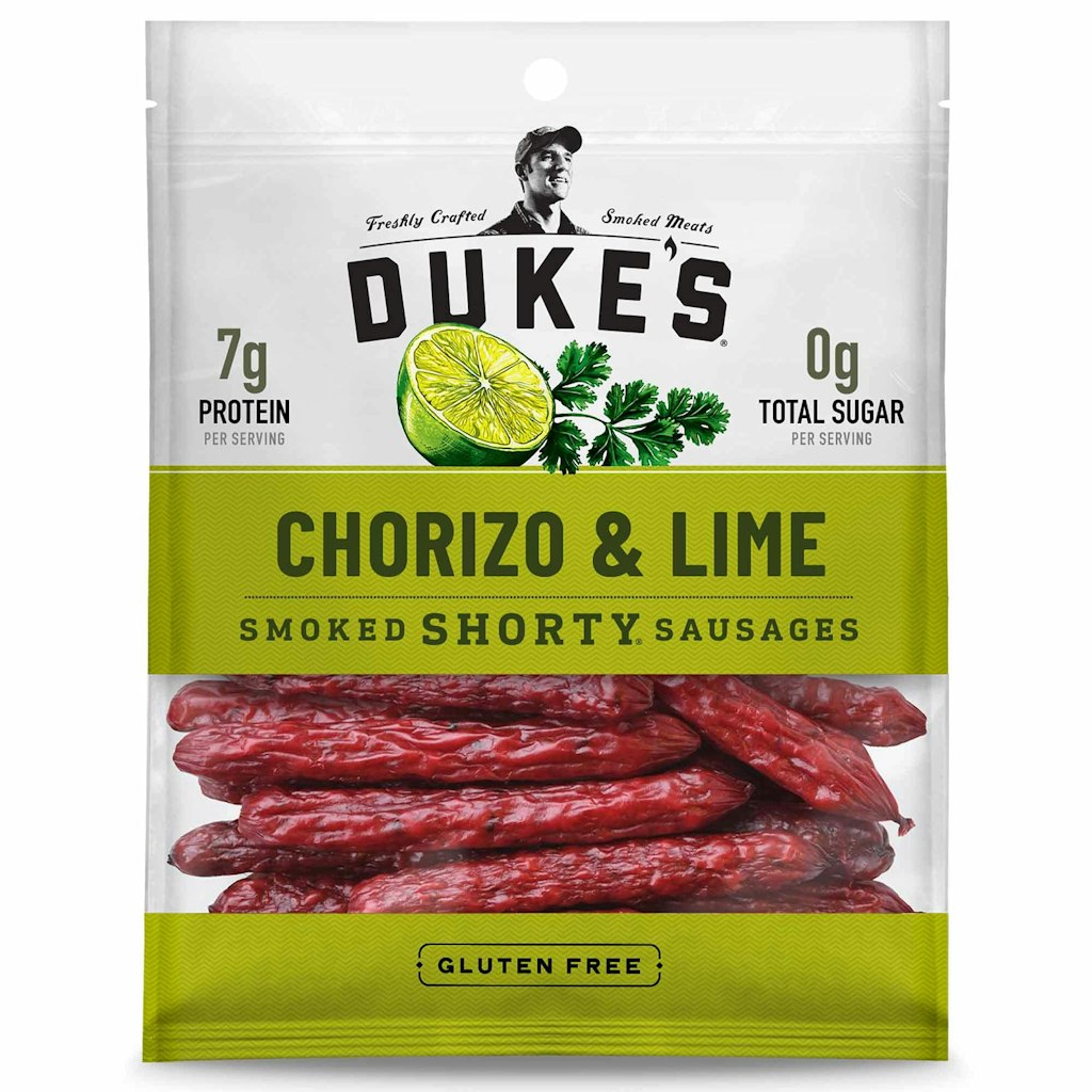 Duke's Pork Chorizo & Lime Smoked Shorty Sausages 5 oz. Bag: $4.38 via Sub. & Save Duke's Pork Chorizo & Lime Smoked Shorty Sausages 5 oz. Bag: $4.38 via Sub. & Save