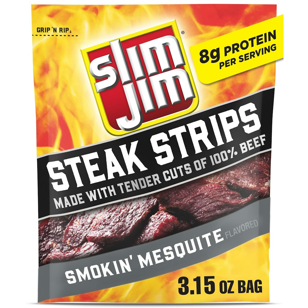 Slim Jim Smoked Steak Strips Smokin' Mesquite Flavor 3.15 oz. Bag: $3.94 via Sub. & Save