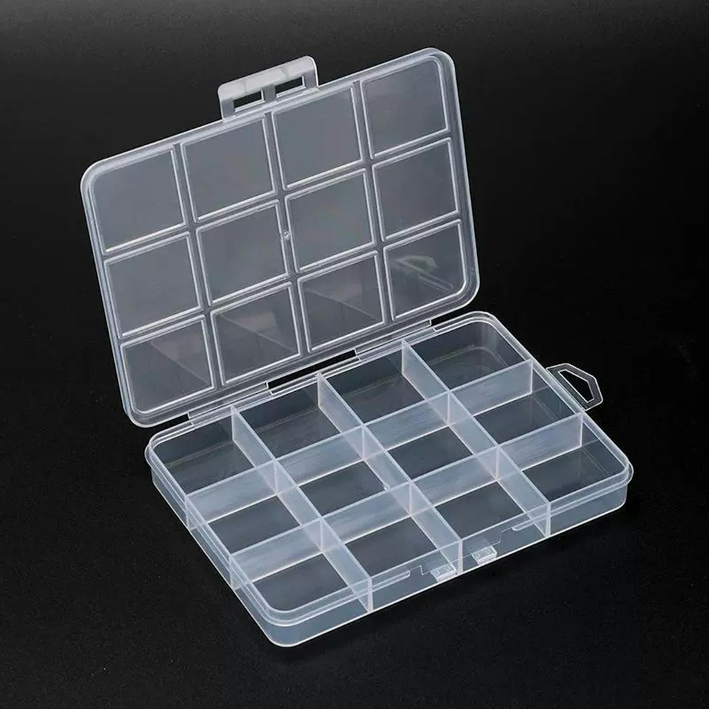 12-Grid Plastic Storage Box: $1.44 12-Grid Plastic Storage Box: $1.44