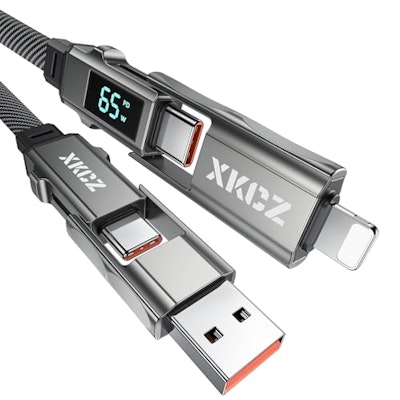 XKCZ 65W 5-Foot 4-in-1 USB-C Multi-Charging Cable for $10 + free shipping w/ Prime