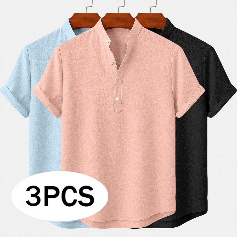 Men's Linen Popover Shirt 3-Pack: $19 Men's Linen Popover Shirt 3-Pack: $19