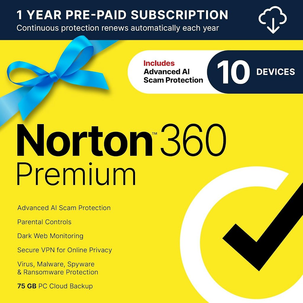 Norton 360 Premium Antivirus for 10 Devices: $30