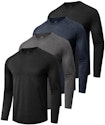 Men's Long Sleeve Moisture-Wicking T-Shirt 4-Pack for $15 + free shipping w/ Prime