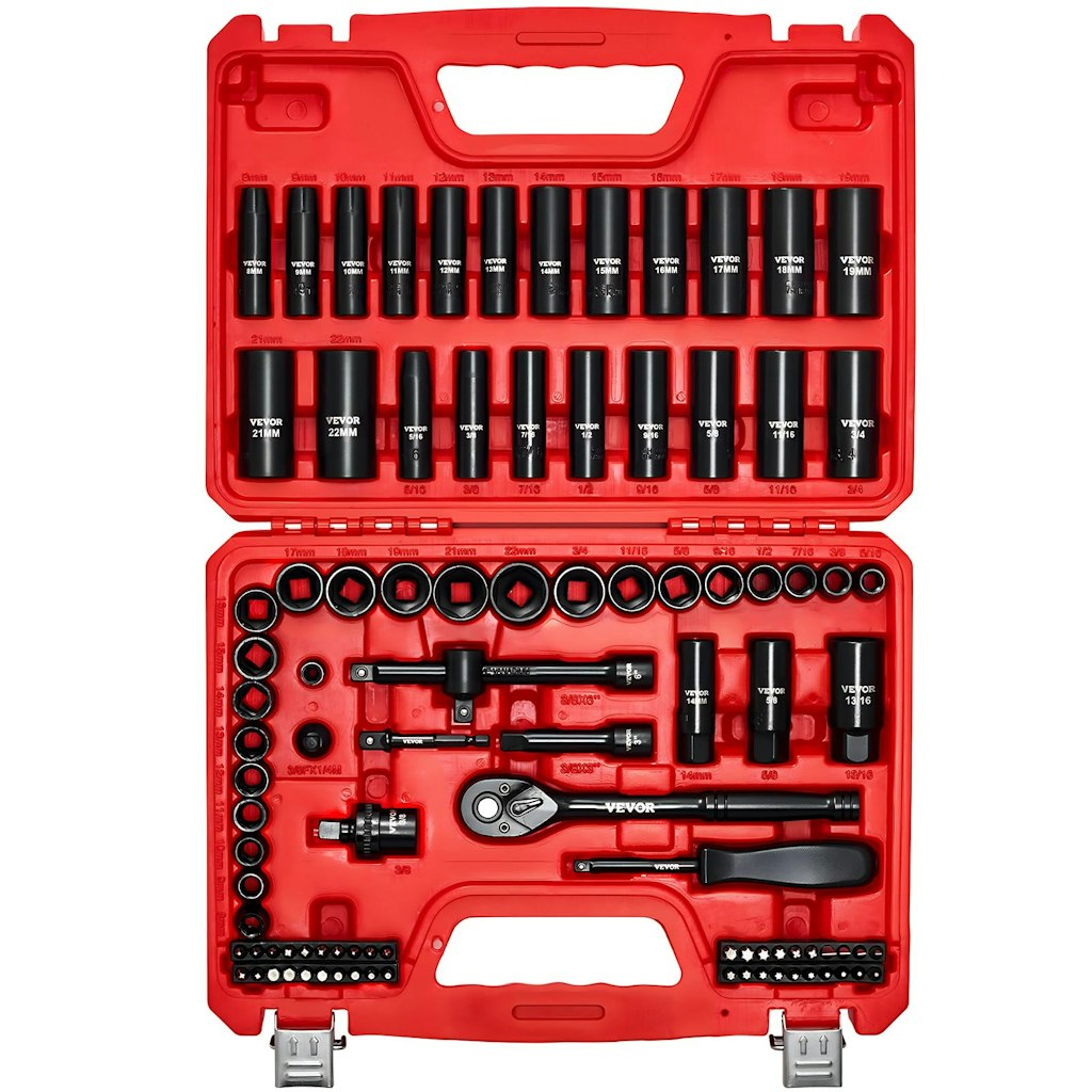 Vevor 96-Piece 3/8" Drive Impact Socket Wrench & Bit Set: $39.99 Vevor 96-Piece 3/8" Drive Impact Socket Wrench & Bit Set: $39.99