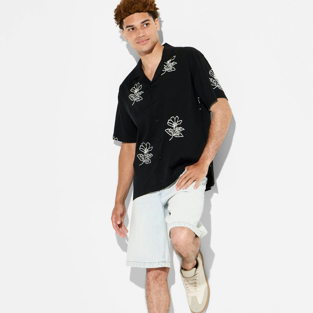 Original Use Men's Floral Embroidered Button-Down Shirt: $30 Original Use Men's Floral Embroidered Button-Down Shirt: $30