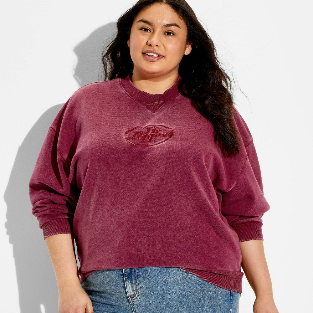 Women's Dr. Pepper Crewneck Fleece Pullover Sweatshirt: $25 Women's Dr. Pepper Crewneck Fleece Pullover Sweatshirt: $25