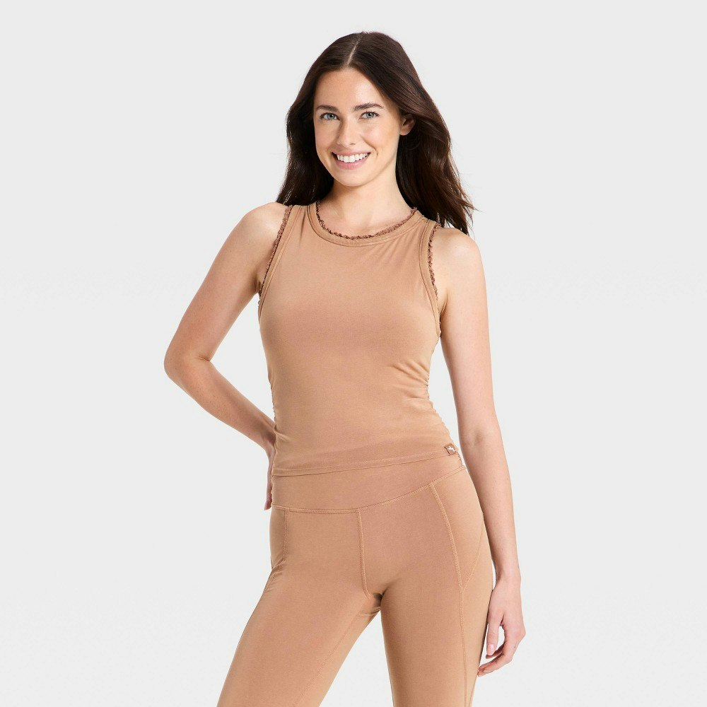 JoyLab Women's Washed Jersey Lace Trim Tank Top: $25 JoyLab Women's Washed Jersey Lace Trim Tank Top: $25