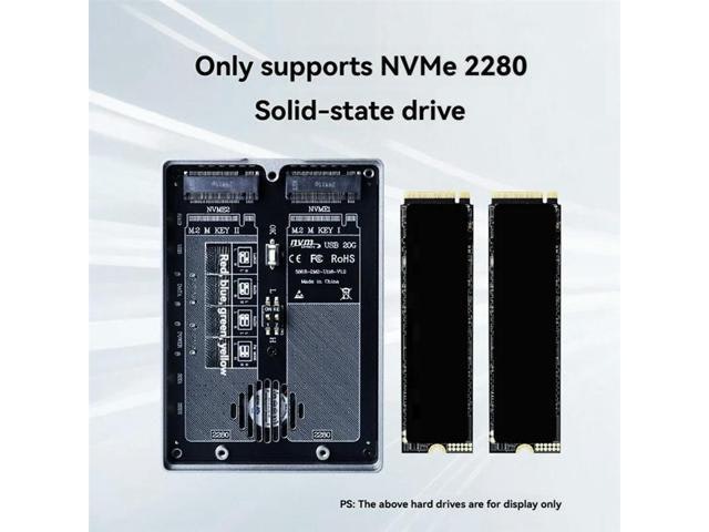 Dual Bay NVMe SSD Enclosure 20Gbps USB 3.2 Type-C: $69.94