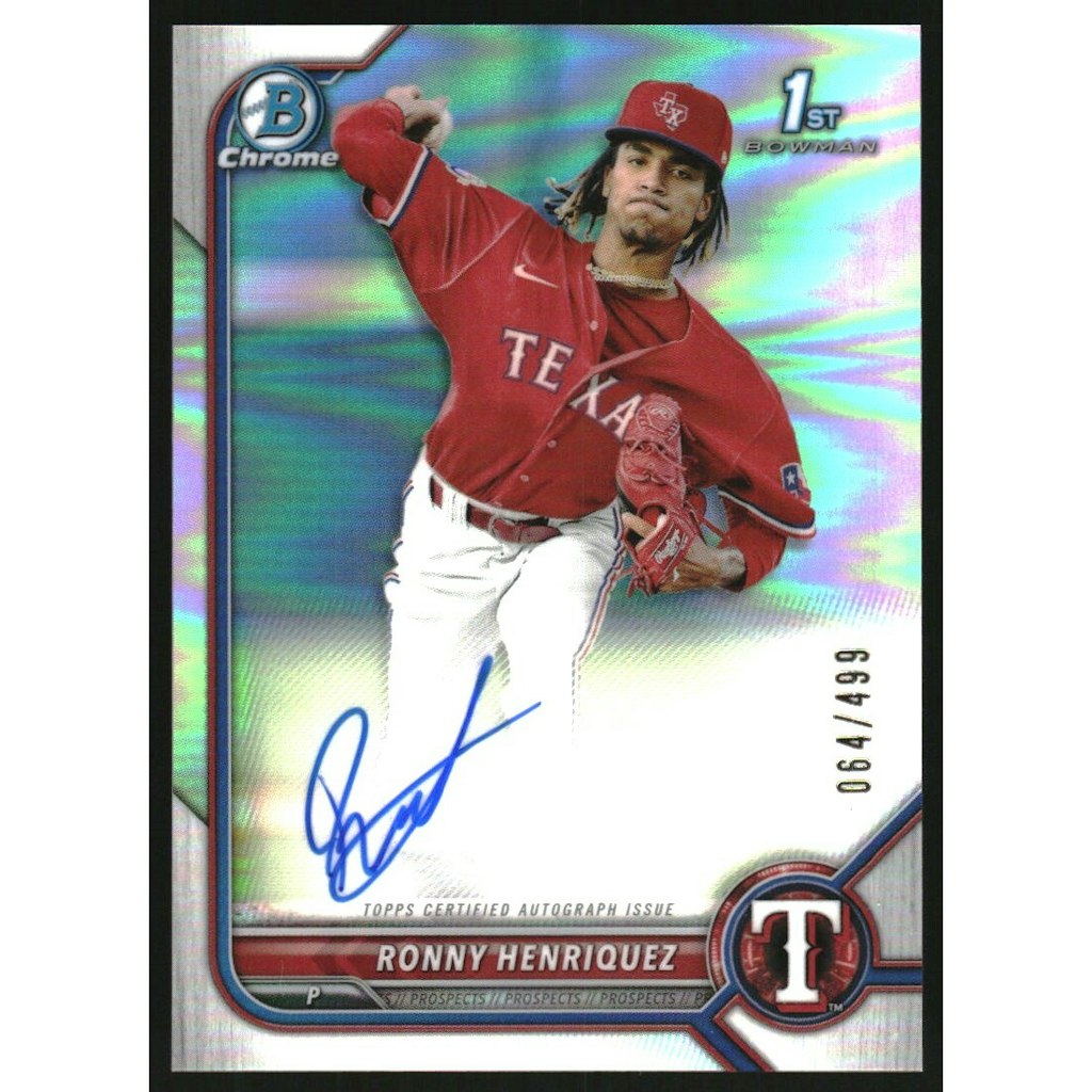 2022 Bowman Chrome Ronny Henriquez Prospect Autograph Refractor: $10.80 2022 Bowman Chrome Ronny Henriquez Prospect Autograph Refractor: $10.80