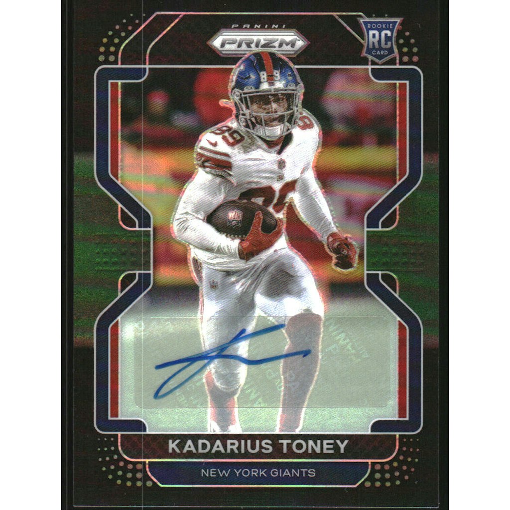 2021 Panini Chronicles Prizm Black Signatures Green Kadarius Toney #11: $36 2021 Panini Chronicles Prizm Black Signatures Green Kadarius Toney #11: $36