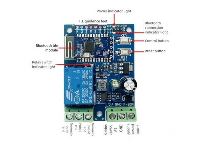 7-80V Bluetooth 5.0 BLE Mesh Relay Module: $27.13