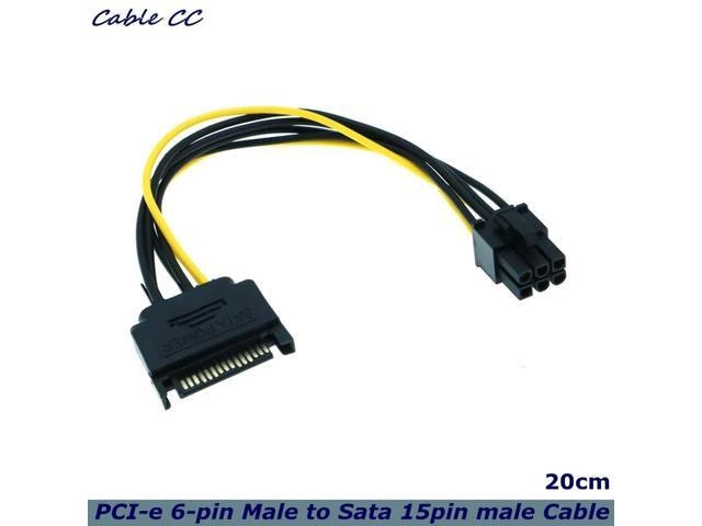SATA 15-Pin to 6-Pin PCIe Power Adapter Cable 2-Pack: $12.43 SATA 15-Pin to 6-Pin PCIe Power Adapter Cable 2-Pack: $12.43