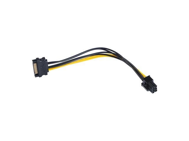 15-Pin SATA to 6-Pin PCI-Express Power Adapter Cable: $8.29