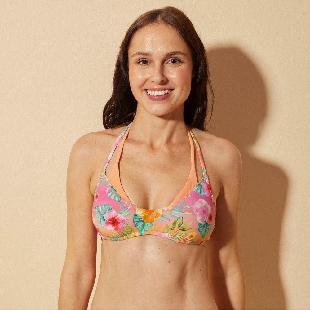 Women's Floral Bralette Bikini Top: $20