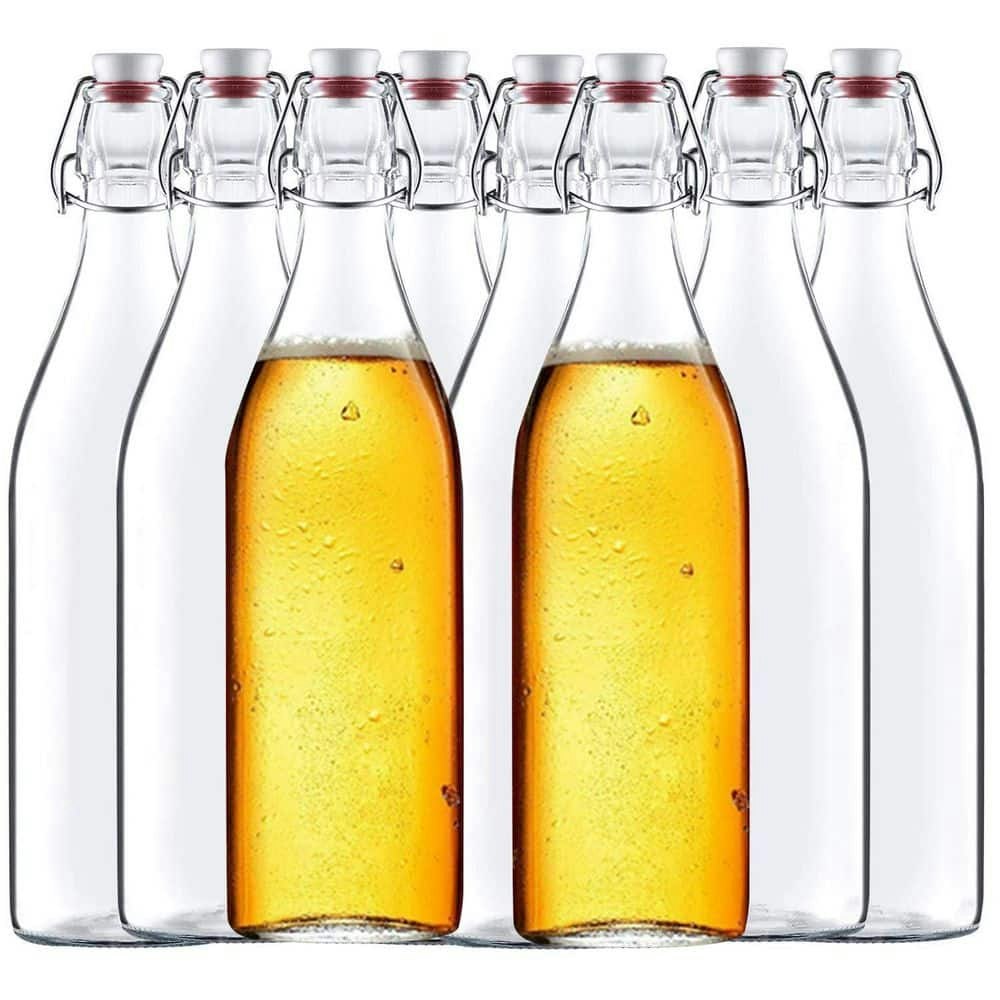 32-oz. Glass Brewing Bottles with Airtight Caps 8-Pack: $84