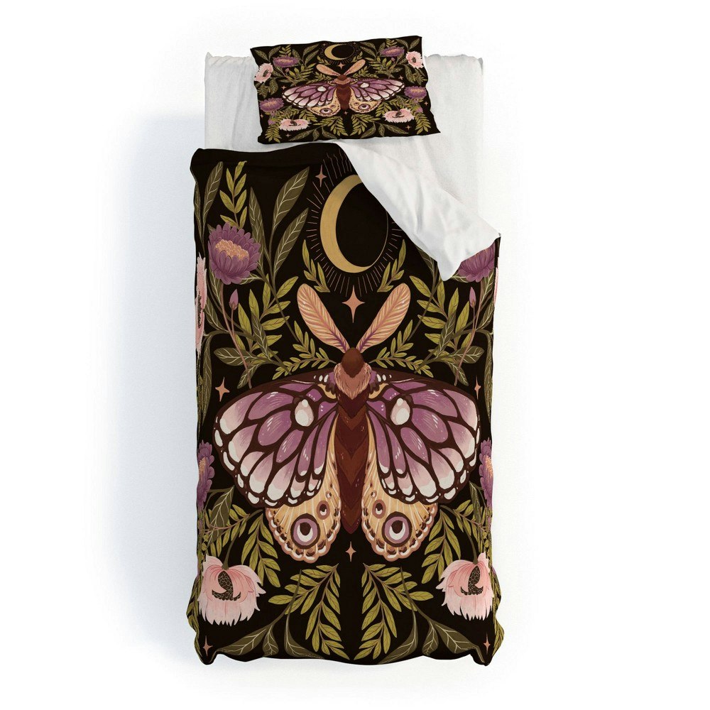 Deny Designs Twin/Twin XL Countryside Garden Moth Duvet Cover and Pillow Sham Set: $159.99 Deny Designs Twin/Twin XL Countryside Garden Moth Duvet Cover and Pillow Sham Set: $159.99