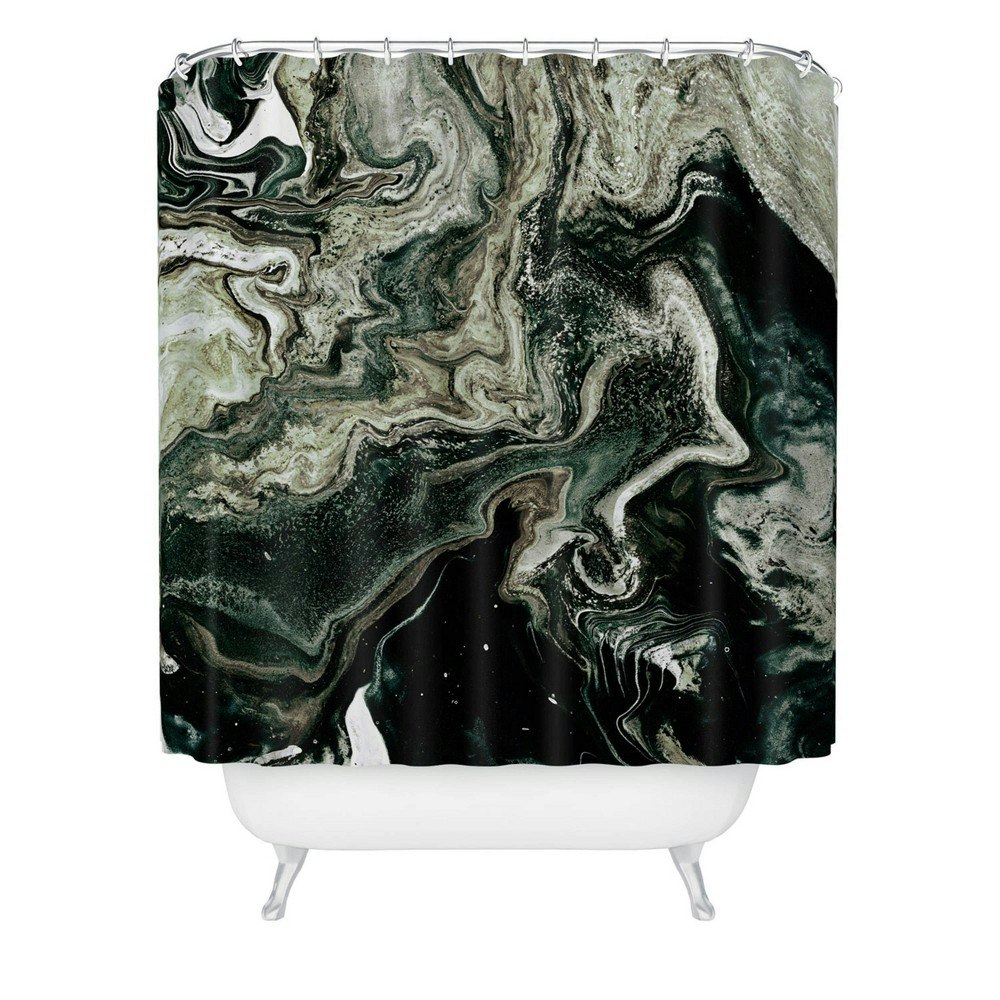 Deny Designs Iris Lehnhardt Marble Organic Greens Shower Curtain: $89.99 Deny Designs Iris Lehnhardt Marble Organic Greens Shower Curtain: $89.99