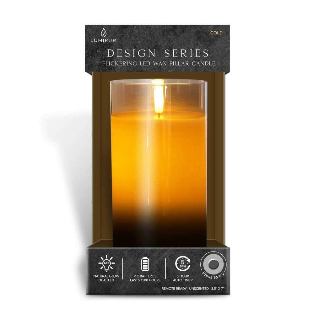 LumiPur XL 3.5"x7" Flameless LED Candle: $24.99