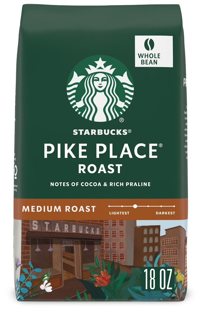 Starbucks Pike Place Roast Whole Bean Coffee 18 oz. Bag: $9.09 Starbucks Pike Place Roast Whole Bean Coffee 18 oz. Bag: $9.09