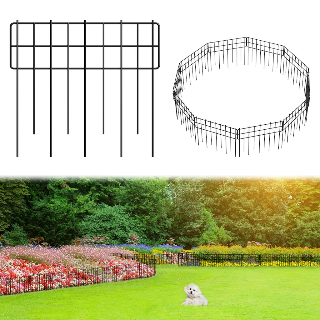 10-Piece Decorative Metal Garden Fence Panel Set: $24