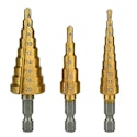 3-Piece Titanium Coated HSS Step Drill Bit Set for $2 + free shipping w/ $25