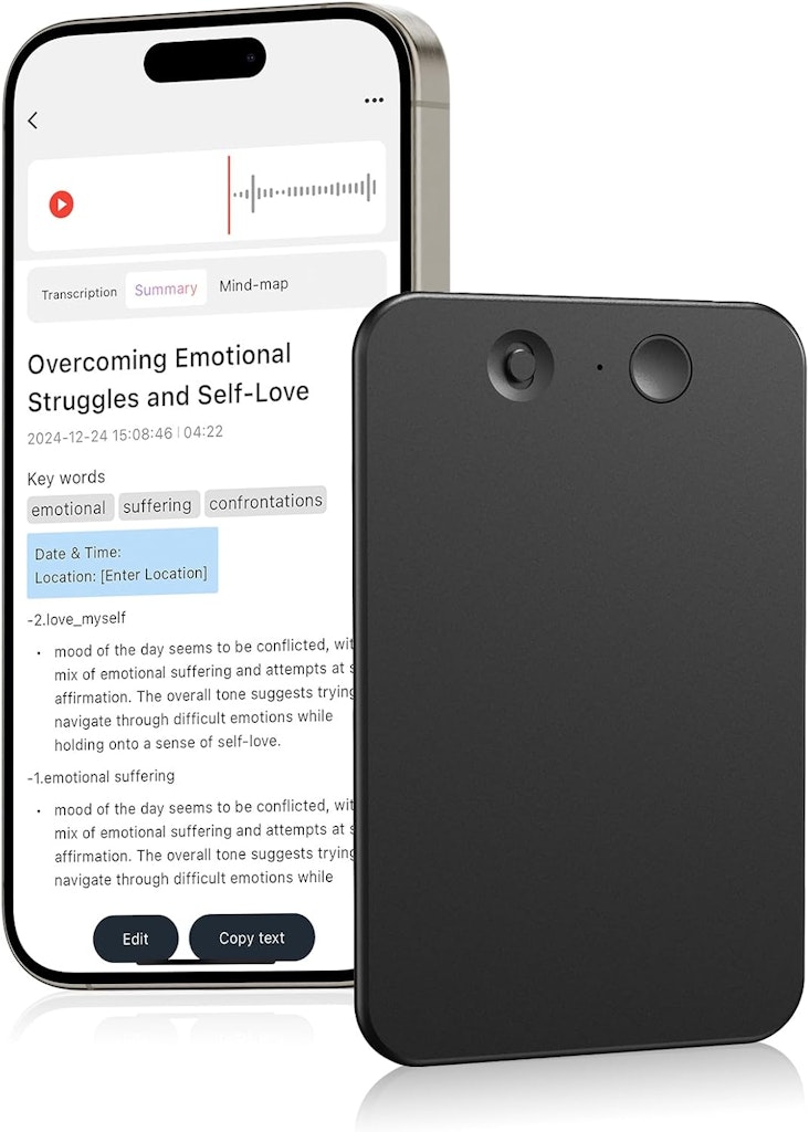 Tonfarb AI Voice Recorder with Transcription: $23.99