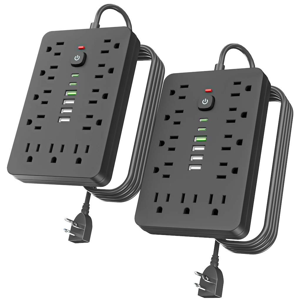 11-Outlet USB Power Strip 2-Pack: $24