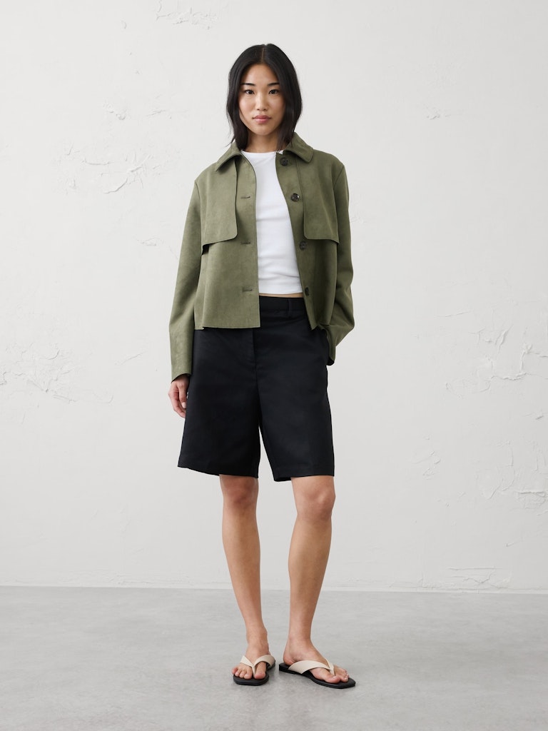 Vegan Suede Short Trench: $80 Vegan Suede Short Trench: $80