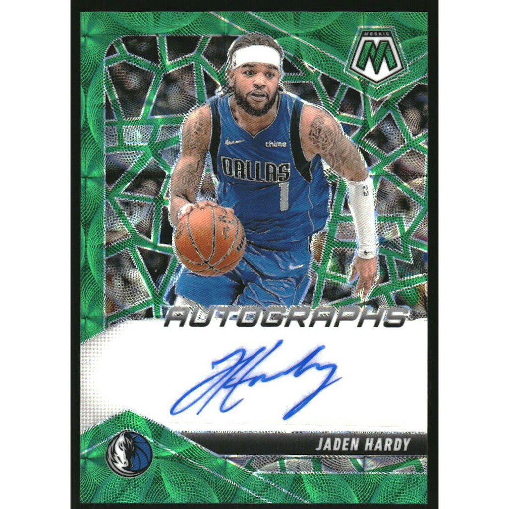 2024-25 Panini Mosaic Jaden Hardy International Green Autograph Card: $40 2024-25 Panini Mosaic Jaden Hardy International Green Autograph Card: $40