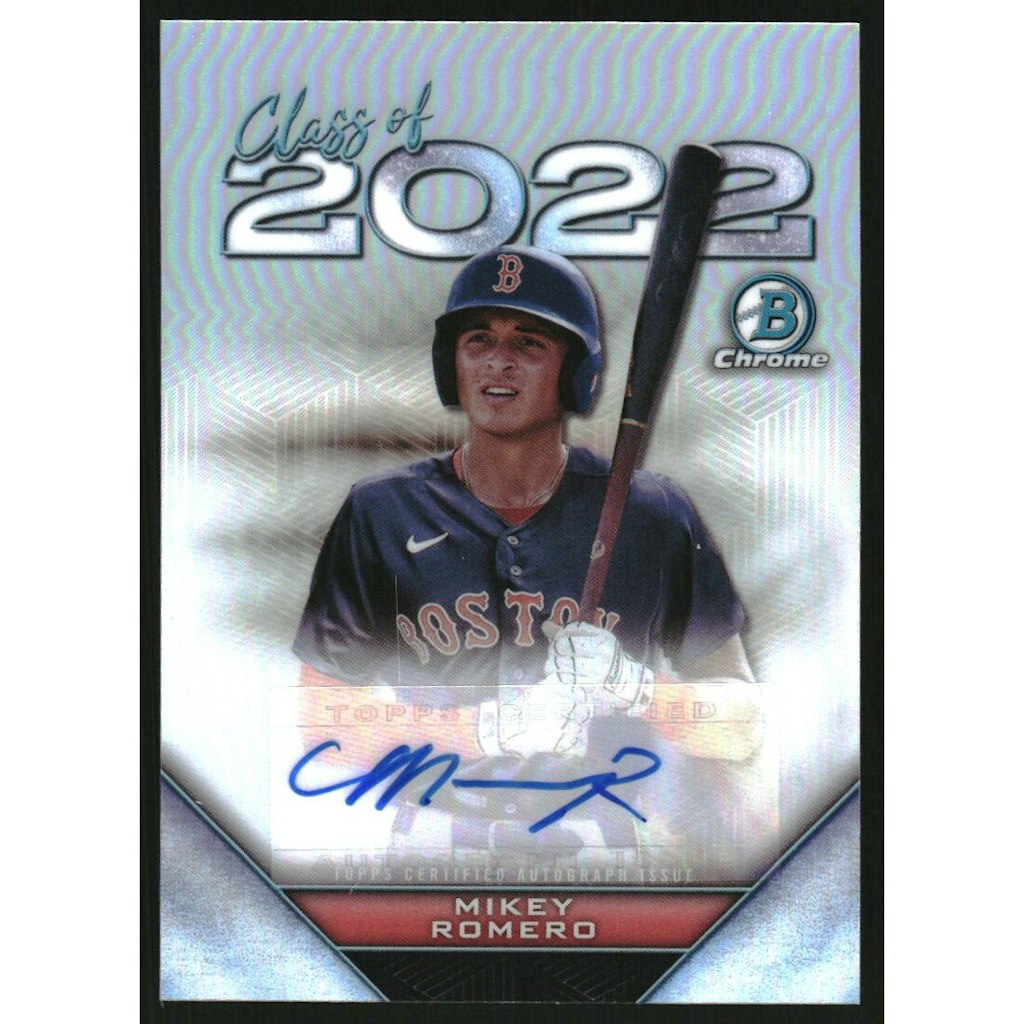 2022 Bowman Chrome Draft Class of '22 Mikey Romero Autograph Card: $36 2022 Bowman Chrome Draft Class of '22 Mikey Romero Autograph Card: $36