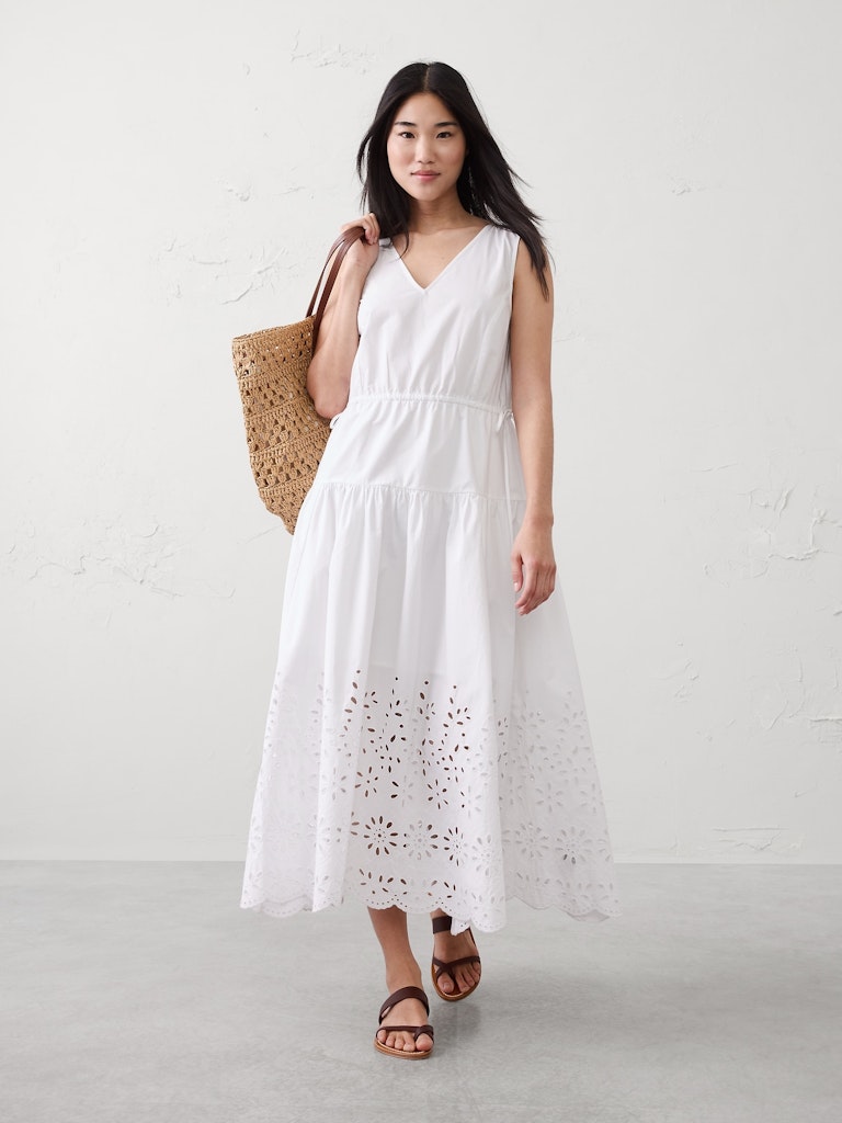 Poplin Eyelet-Hem Midi Dress: $139.97 Poplin Eyelet-Hem Midi Dress: $139.97