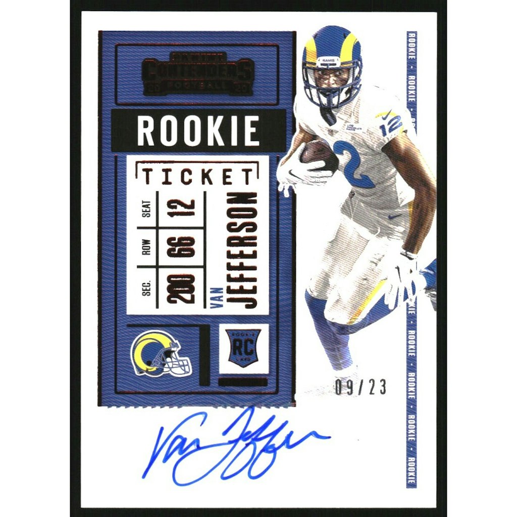 Van Jefferson 2020 Playoff Contenders Rookie Ticket Autograph Card: $100 Van Jefferson 2020 Playoff Contenders Rookie Ticket Autograph Card: $100