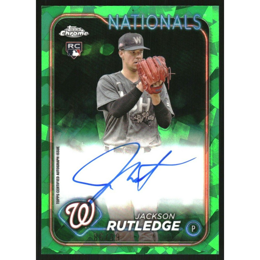 2024 Topps Chrome Sapphire Jackson Rutledge Green Refractor Autograph: $10.80 2024 Topps Chrome Sapphire Jackson Rutledge Green Refractor Autograph: $10.80