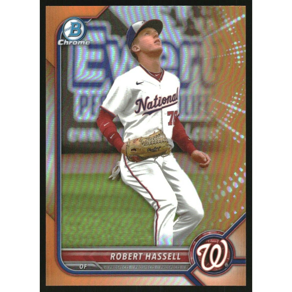 2022 Bowman Chrome Draft Robert Hassell Orange Refractor #BDC169: $18 2022 Bowman Chrome Draft Robert Hassell Orange Refractor #BDC169: $18