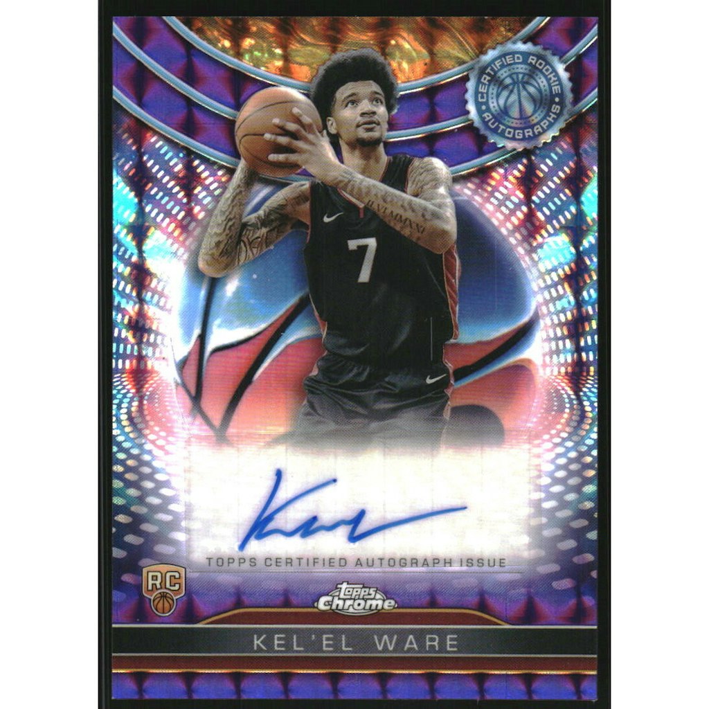 2024-25 Topps Chrome Kel'el Ware Rookie Autograph Purple Geometric Refractor Card: $18 2024-25 Topps Chrome Kel'el Ware Rookie Autograph Purple Geometric Refractor Card: $18