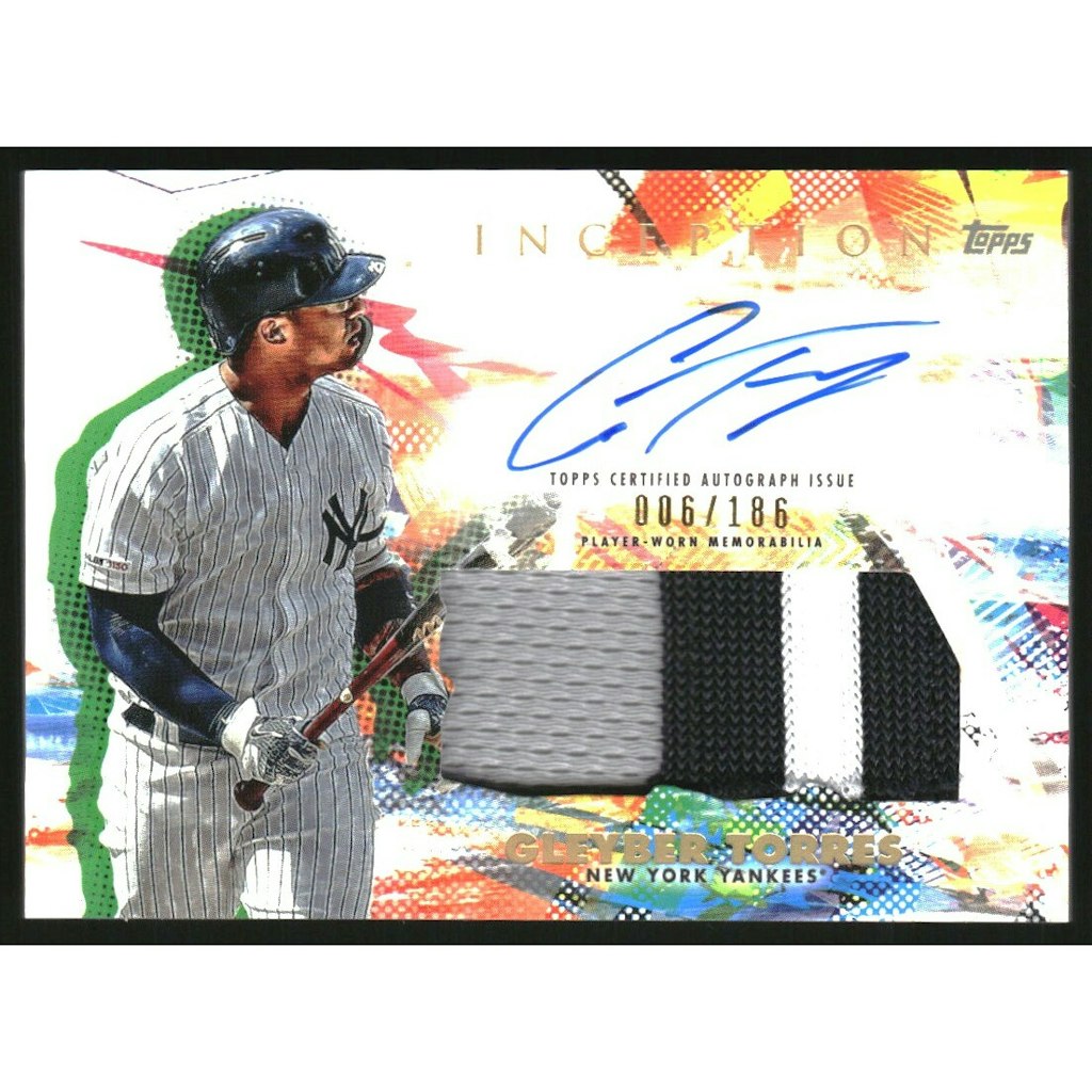 2020 Topps Inception Gleyber Torres Autograph Patch Card: $108 2020 Topps Inception Gleyber Torres Autograph Patch Card: $108