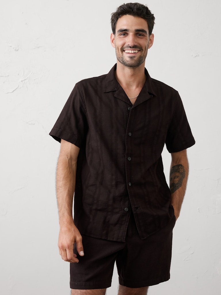 Standard-Fit Textured Resort Shirt: $59.97