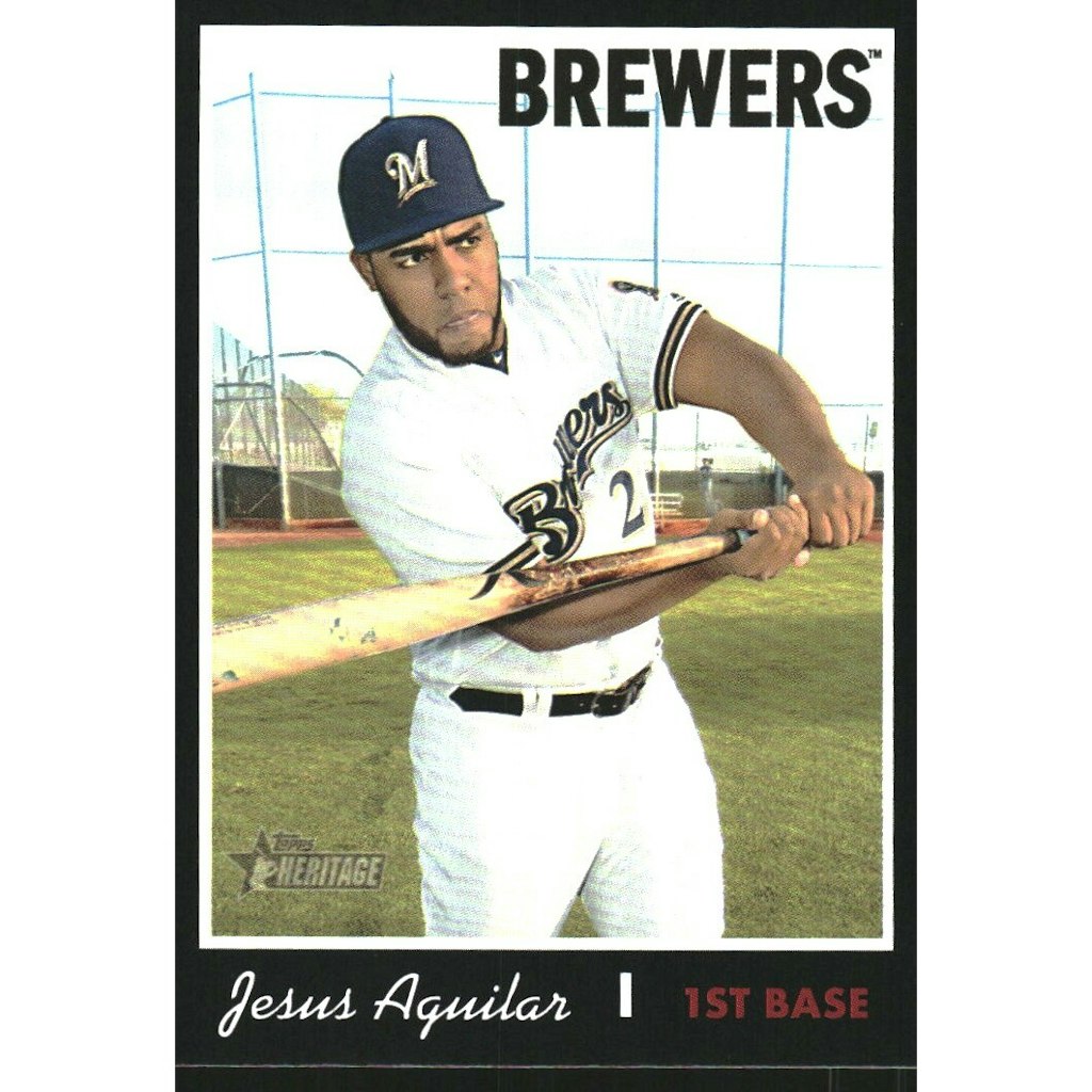 2019 Topps Heritage Black Border #476 Jesus Aguilar Trading Card: $10.80 2019 Topps Heritage Black Border #476 Jesus Aguilar Trading Card: $10.80