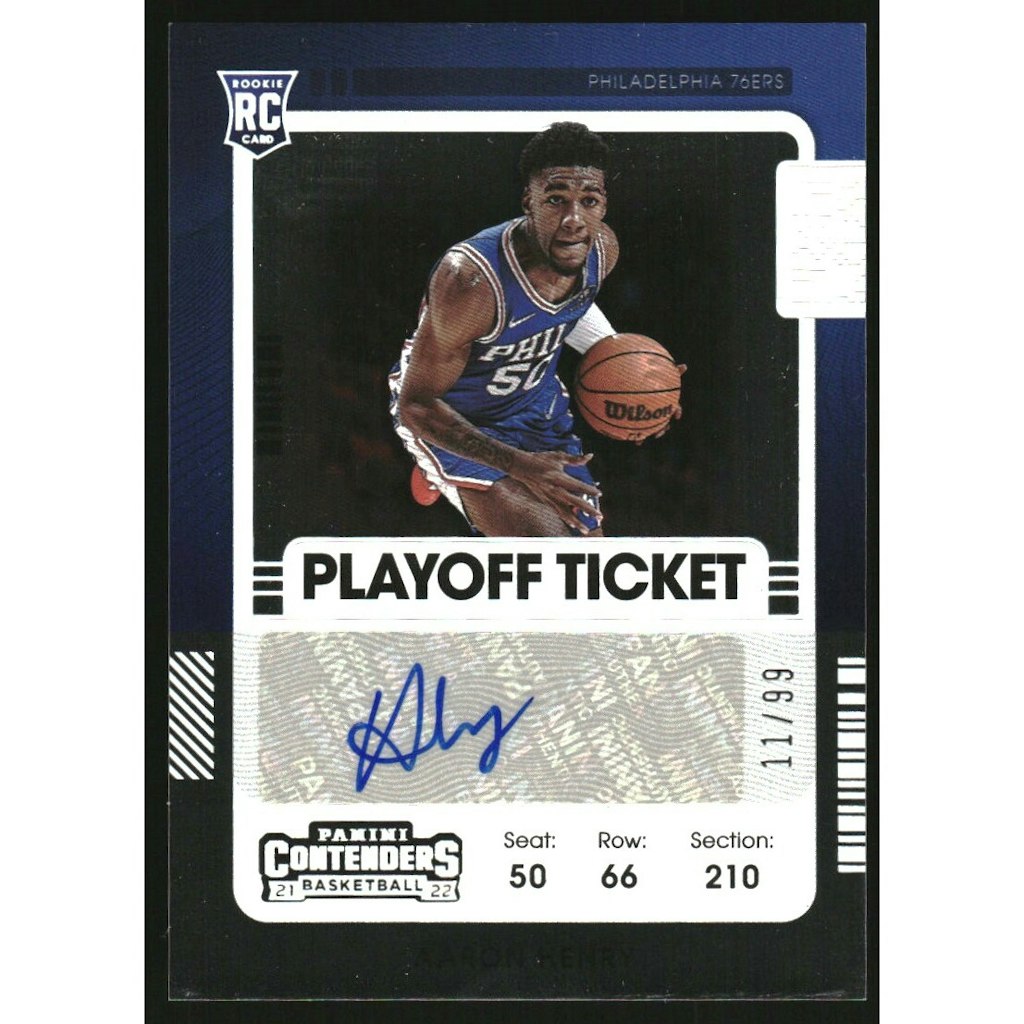 2021-22 Panini Contenders Playoff Ticket Aaron Henry Rookie Autograph Card: $13.50 2021-22 Panini Contenders Playoff Ticket Aaron Henry Rookie Autograph Card: $13.50