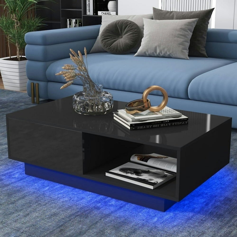 Hommpa LED Modern High Gloss Coffee Table: $99.99