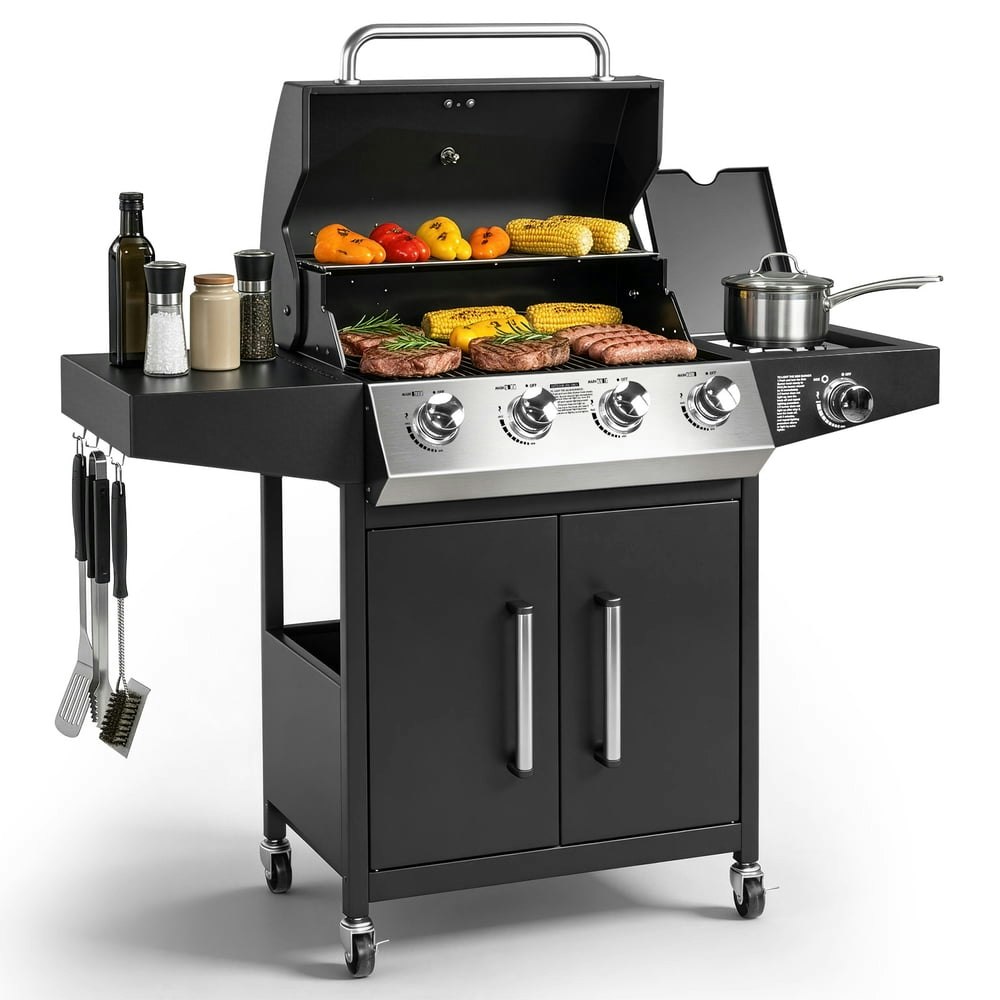 Ktaxon 4-Burner 58,000-BTU Propane Gas Grill with Side Burner: $224.98 Ktaxon 4-Burner 58,000-BTU Propane Gas Grill with Side Burner: $224.98