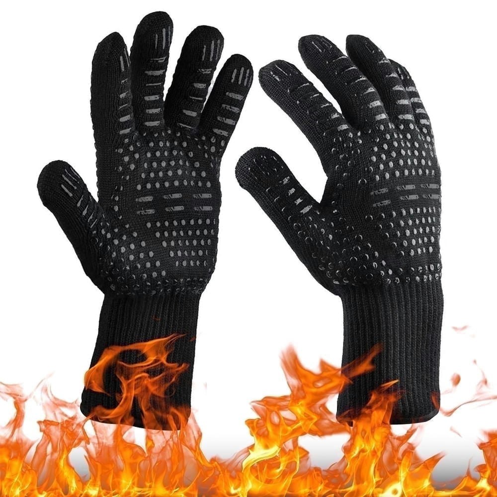 Kibhous 932°F Heat-Resistant BBQ Grilling Gloves: $11.58