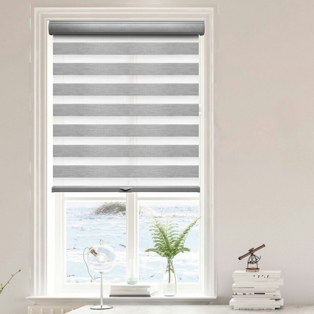 Lumi Home Furnishings 30"x72" Cordless Light Filtering Zebra Roller Shade: $58.86