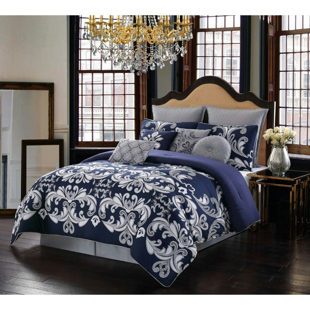 Style 212 10-Piece Queen Damask Comforter Set: $69.99 Style 212 10-Piece Queen Damask Comforter Set: $69.99