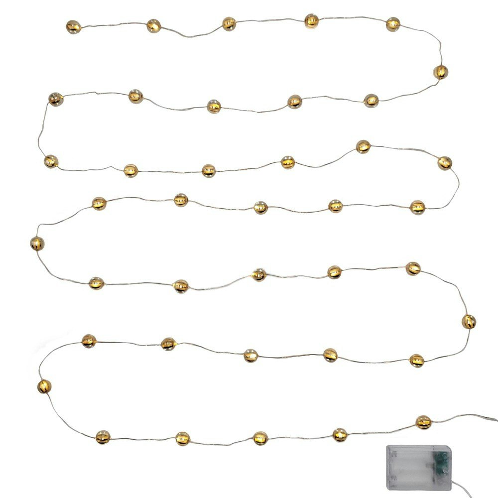 Lumabase Battery Operated LED Mini Fairy String Lights with Gold Balls: $12.79 Lumabase Battery Operated LED Mini Fairy String Lights with Gold Balls: $12.79