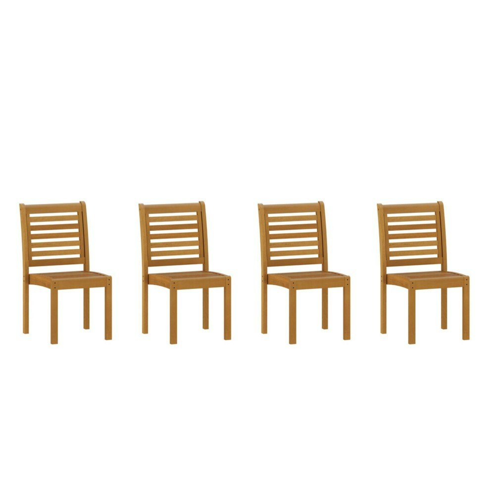 Amazonia Gruta 4-Piece Teak Finish Wood Patio Dining Chair Set: $591.99 Amazonia Gruta 4-Piece Teak Finish Wood Patio Dining Chair Set: $591.99