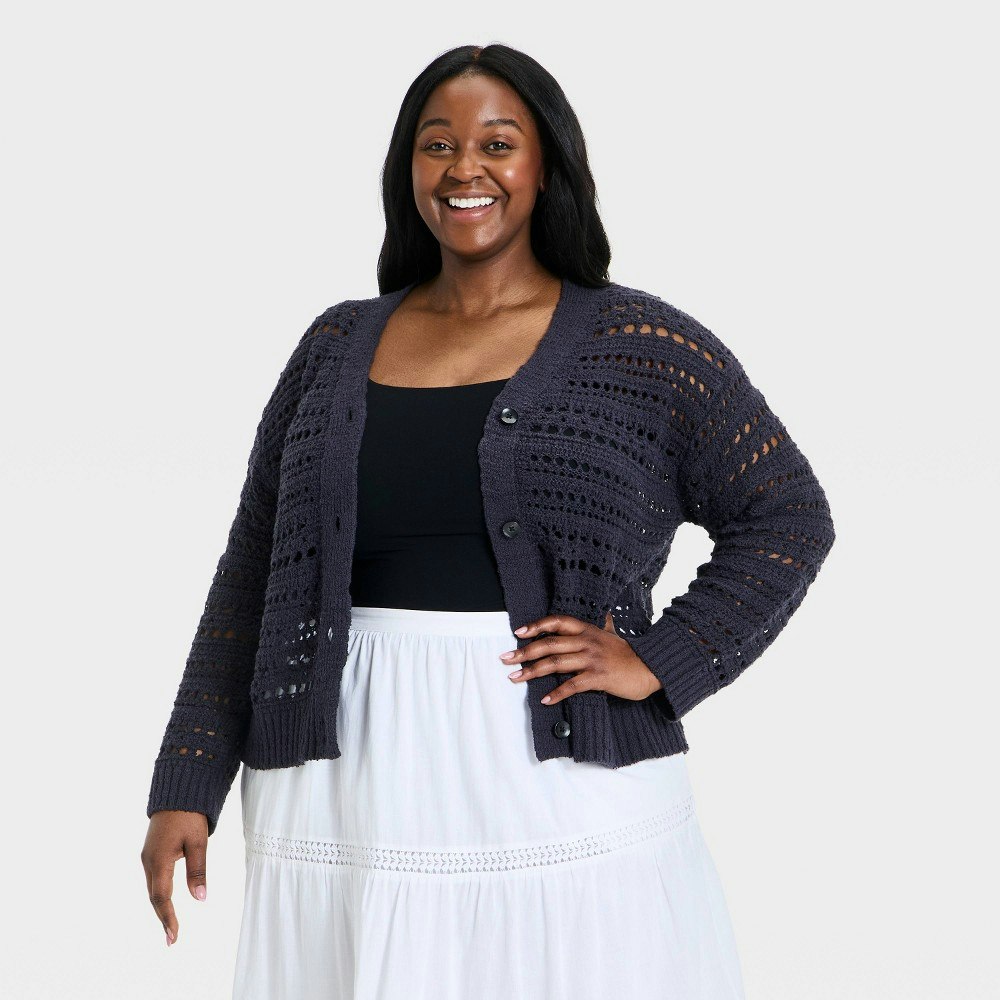 Universal Thread Women's Openwork Cardigan Sweater: $38 Universal Thread Women's Openwork Cardigan Sweater: $38