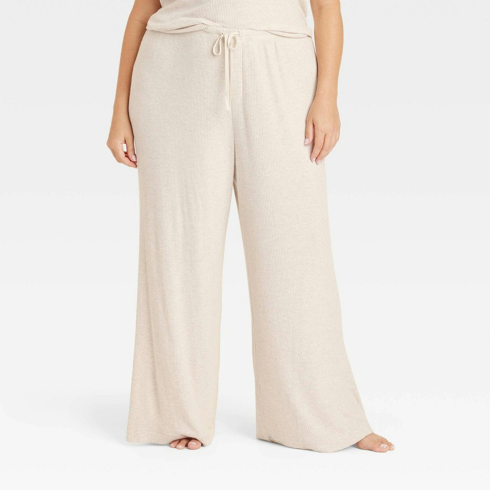 Auden Women's Cozy Ribbed Wide Leg Pants: $25
